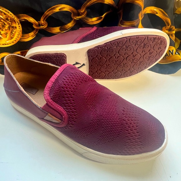 OluKai Shoes - Olukai Pehuea Burgundy Mesh Slip On